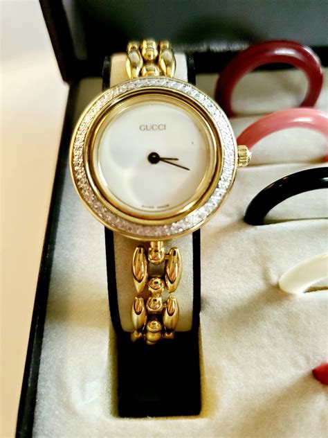 gucci signature watch vintage|vintage Gucci watch with bezels.